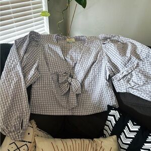 Maeve Gingham Blouse - Light Lavender